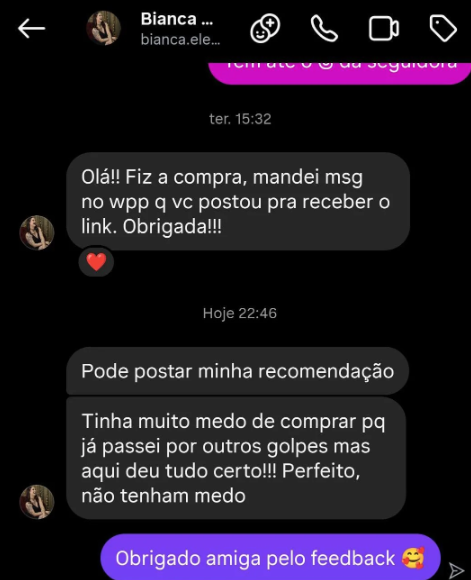 Depoimento de cliente